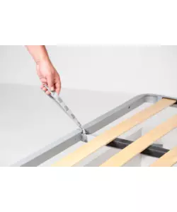Letto matrimoniale "bed box" bianco con rete e contenitore, 160x190 cm